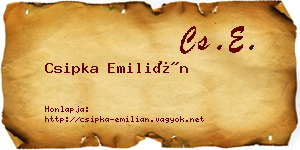 Csipka Emilián névjegykártya
